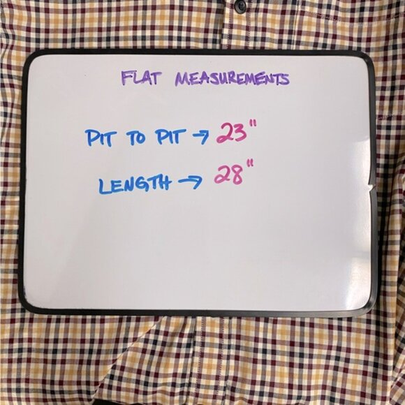 Eddie Bauer Yellow Burgundy Plaid Cotton Long Sleeve Relaxed Fit Button Up Top M - Picture 6 of 15